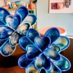 Shamrock groot in kleuren blauw/goud